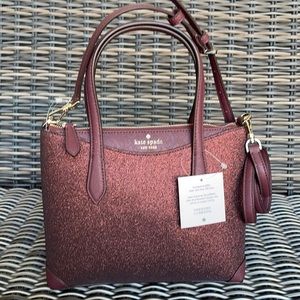 Kate Spade K4625 Small Glitter Fabric Satchel Crossbody Handbag